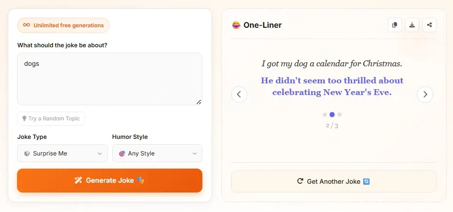 Résultat court d’une blague de papa avec une chute simple